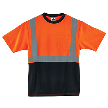 ergodyne GloWear&#174; 8289BK XL Orange Type R Class 2 Black Front T-Shirt