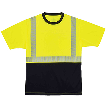 ergodyne GloWear&#174; 8280BK S Lime Type R Class 2 Black Front Performance T-Shirt
