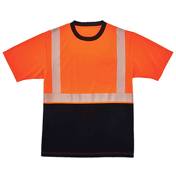 ergodyne GloWear&#174; 8280BK M Orange Type R Class 2 Black Front Performance T-Shirt