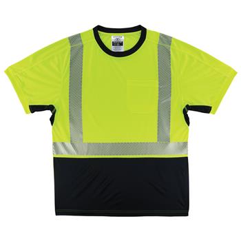 Hi-Vis T-Shirt Black Bottom, 5XL, Lime 