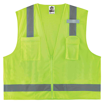 ergodyne GloWear&#174; 8249Z S/M Lime Type R Class 2 Economy Surveyors Vest