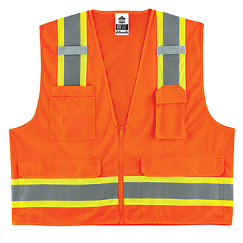 ergodyne GloWear&#174; 8248Z S/M Orange Type R Class 2 Two-Tone Surveyors Vest