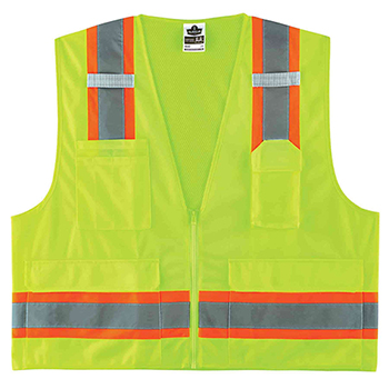 ergodyne GloWear&#174; 8248Z S/M Lime Type R Class 2 Two-Tone Surveyors Vest