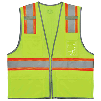 ergodyne GloWear&#174; 8246Z 2XL/3XL Lime Type R Class 2 Two-Tone Mesh Vest w/ Reflective