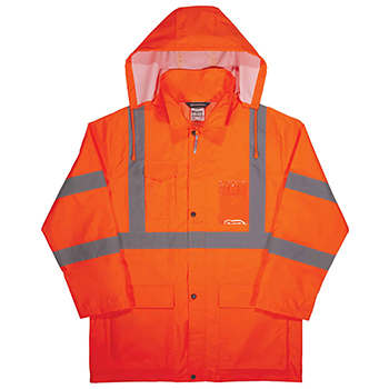 ergodyne GloWear&#174; 8366 S Orange Lightweight Hi-Vis Rain Jacket - Type R, Class 3