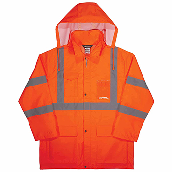 ergodyne GloWear&#174; 8366 XL Orange Lightweight Hi-Vis Rain Jacket - Type R, Class 3