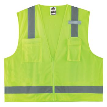 ergodyne GloWear 8249Z Economy Surveyors Vest Class 2, XS, Lime