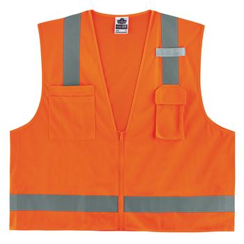 ergodyne GloWear 8249Z Economy Surveyors Vest Class 2, Small, Orange