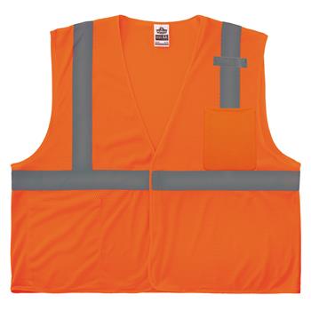 ergodyne GloWear 8210HL Mesh Hi-Vis Safety Vest Class 2, XL, Orange