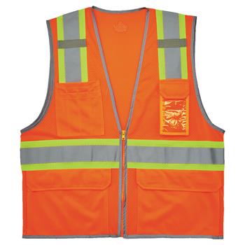 ergodyne GloWear 8246Z Two-Tone Mesh Vest Type R Class 2, XL, Orange