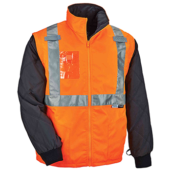 ergodyne GloWear&#174; 8287 M Orange Type R Class 2 Hi-Vis Jacket w/ Removable Sleeves