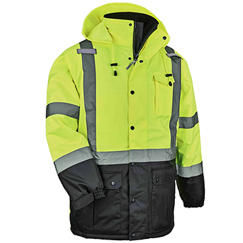 ergodyne GloWear&#174; 8384 M Lime Type R Class 3 Hi-Vis Quilted Thermal Parka