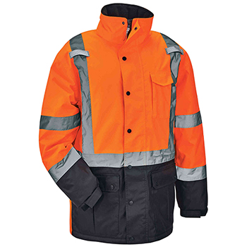 ergodyne GloWear&#174; 8384 M Orange Type R Class 3 Hi-Vis Quilted Thermal Parka