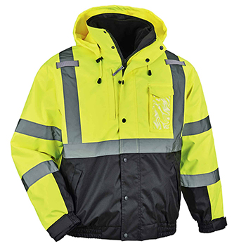 ergodyne GloWear&#174; 8381 S Lime Type R Class 3 Hi-Vis 3-in-1 Bomber Jacket