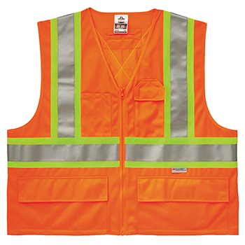 ergodyne GloWear&#174; 8235ZX L/XL Orange Type R Class 2 Two-Tone X-Back Vest