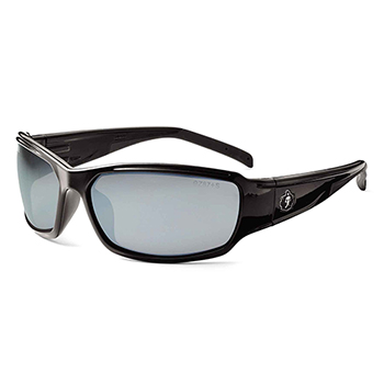ergodyne Skullerz&#174; THOR Silver Mirror Lens Black Safety Glasses
