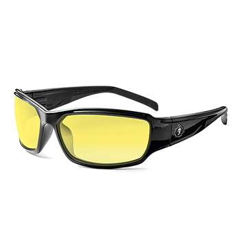 ergodyne Skullerz&#174; THOR Yellow Lens Black Safety Glasses