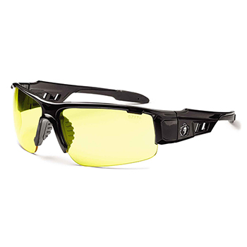 ergodyne Skullerz&#174; DAGR Yellow Lens Black Safety Glasses