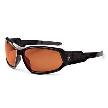 ergodyne Skullerz Loki Safety Glasses, Sunglasses, Polarized Copper Lens, Black