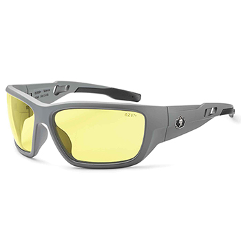 ergodyne Skullerz&#174; BALDR Yellow Lens Matte Gray Safety Glasses
