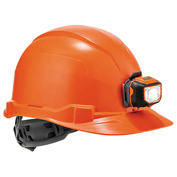 ergodyne Skullerz&#174; 8970LED Orange Class E Hard Hat Cap w/Ratchet Susp LED Light
