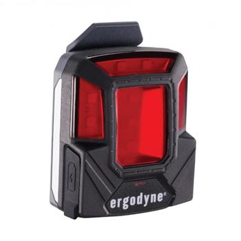 ergodyne Skullerz Hard Hat Red Safety Light, Magnetic Beacon Light, Black