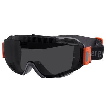 ergodyne Skullerz Modi Enhanced Anti-Fog Safety Goggles, Anti-Scratch, Elastic Strap, Removable Lens, Soft Gray Frame, Smoke Lens