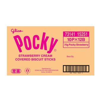 Pocky Cream Covered Biscuit Sticks, 2.47 oz, Strawberry, 120 Boxes/Case
