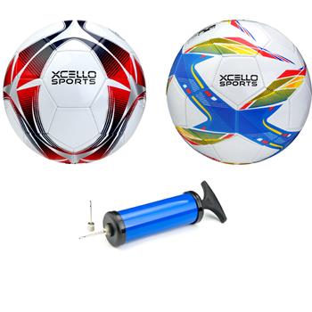 ELAN Soccer Balls, Size 5, with Pump, Assorted Designs, 2 Balls/PK