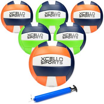 ELAN Volleyballs, with Pump, Assorted Designs, 6 Balls/PK