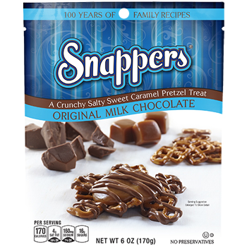 Snappers Original Milk Chocolate and Caramel Pretzel Treats, 6 oz., 6/CS
