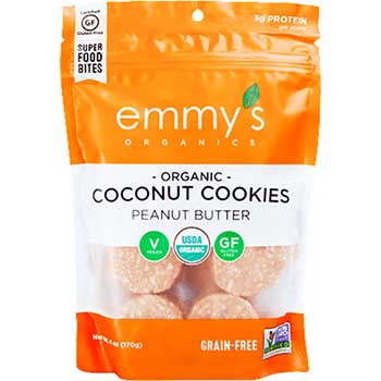 Emmy&#39;s Organics Peanut Butter Coconut Cookies, 6 oz., 8/BX