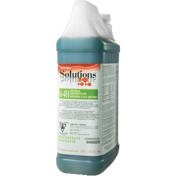 Enviro Solutions Neutral Disinfectant Cleaner, Lemon Scent, 67.6 oz. Bottle, 4/Carton