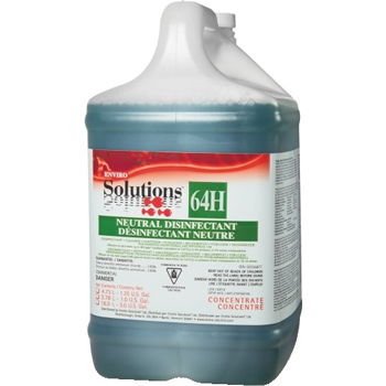 Enviro Solutions Neutral Disinfectant Cleaner, Lemon Scent, 1.25 Gal Bottle, 2/Carton