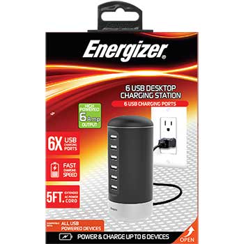 Energizer 6 USB Desktop Charging Station (Tower)