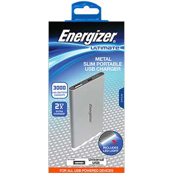 Energizer Slim Portable USB Charger, 3000mAh