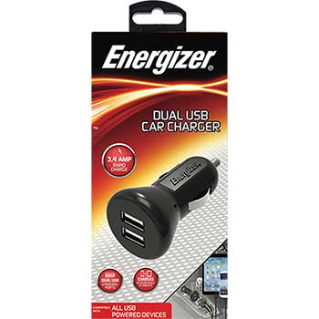 Energizer Dual USB Car Charger, 3.4 Amp