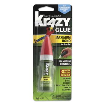 Krazy Glue Maximum Bond Krazy Glue, Clear, Gel, 4 g Tube