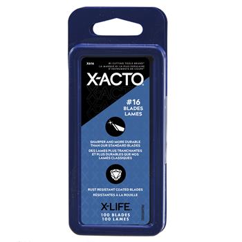 X-ACTO #16 Blades, for Knives, Rust-Resistant, 100/Box