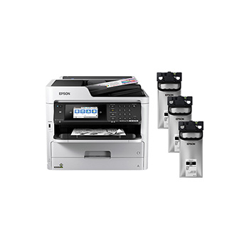 Epson WorkForce Pro WF-M5799 Inkjet Multifunction Printer, Monochrome, Copier/Fax/Printer/Scanner, 24 ppm Mono Print, 4800 x 1200 dpi Print, Automatic Duplex Print, 1200 dpi Optical Scan, 250 sheets Input, Gigabit Ethernet, Wireless LAN
