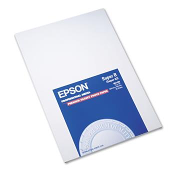 Epson&#174; Premium Photo Paper, High-Gloss, 68 lb, 13&quot; x 19&quot;, 20 Sheets/Pack