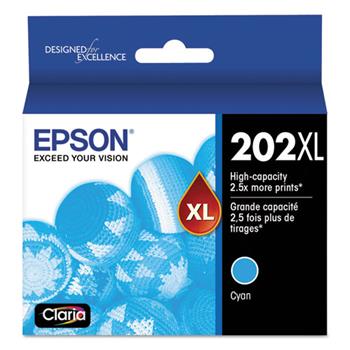Epson T202XL220S (202XL) Claria Ink, 470 Page-Yield, Cyan