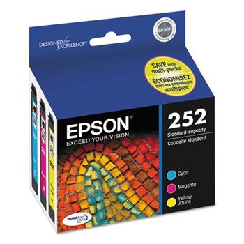 Epson T252520 (252) DURABrite Ultra Ink, Cyan/Magenta/Yellow, 3/Pack