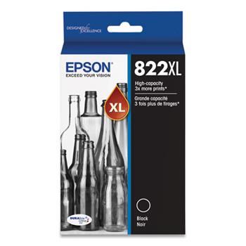 Epson T822XL120S (T822XL) DURABrite Ultra High-Yield Ink, 1,100 Page-Yield, Black