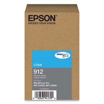 Epson 912, DURABrite Pro, Standard-Yield, Ink, 1700 Page-Yield, Cyan