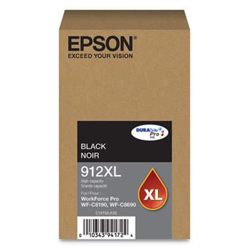 Epson T912XL120 (912XL) DURABrite Pro High-Yield Ink, 5800 Page-Yield, Black