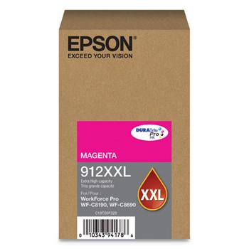 Epson T912XXL320 (912XXL) DURABrite Pro Extra High-Yield Ink, 8000 Page-Yield, Magenta