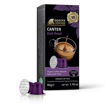 Equine Coffee Coffee Capsules, Canter, Dark Roast, Intensity #10, 10/BX