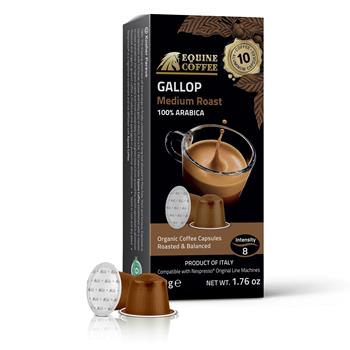 Equine Coffee Coffee Capsules, Gallop, Medium Roast, Intensity #8, 10/BX