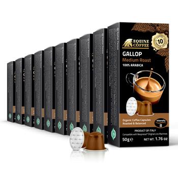 Equine Coffee Coffee Capsules, Gallop, Medium Roast, Intensity #8, 10/Box 10/CS